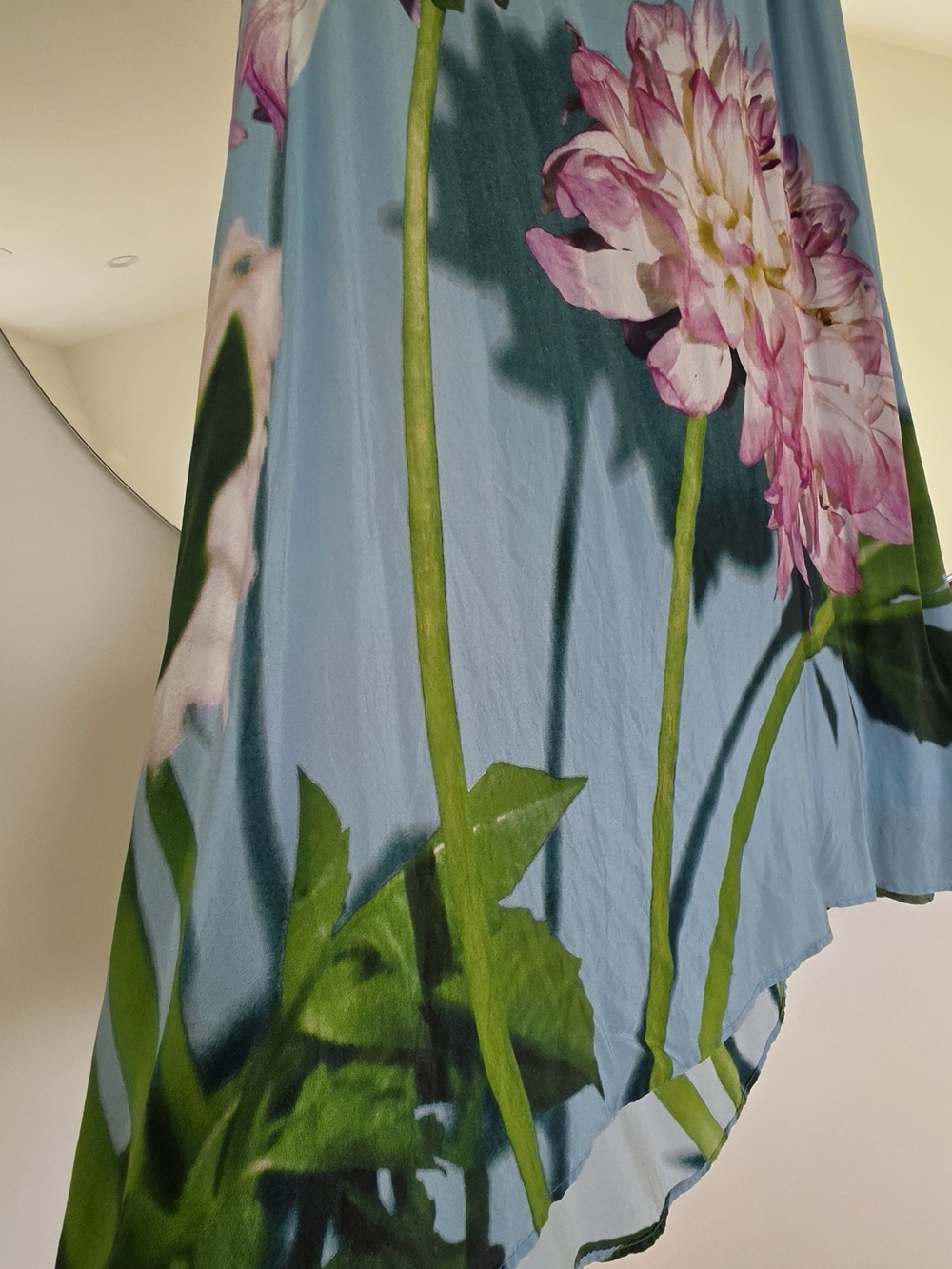 Anthropologie Blue Floral Midi Dress Women Size 2 - Picture 7 of 14
